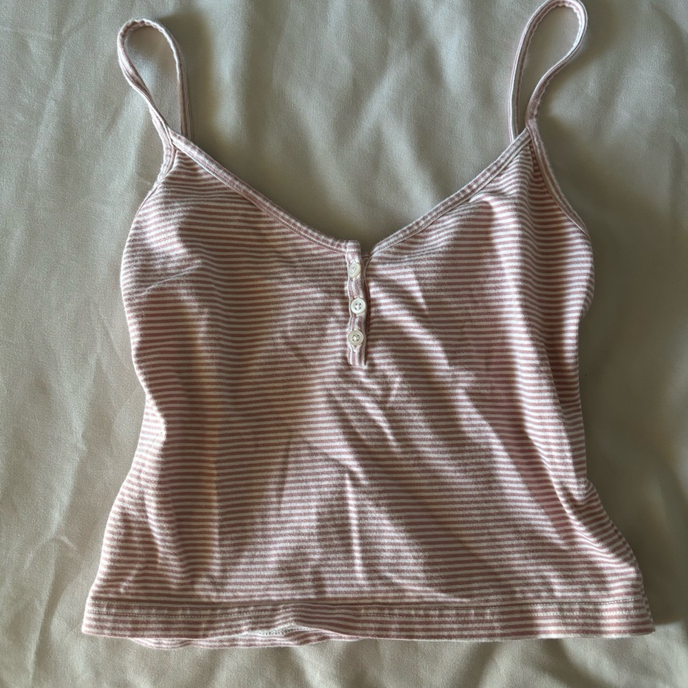 Brandy Melville Pink Striped Tank Top
